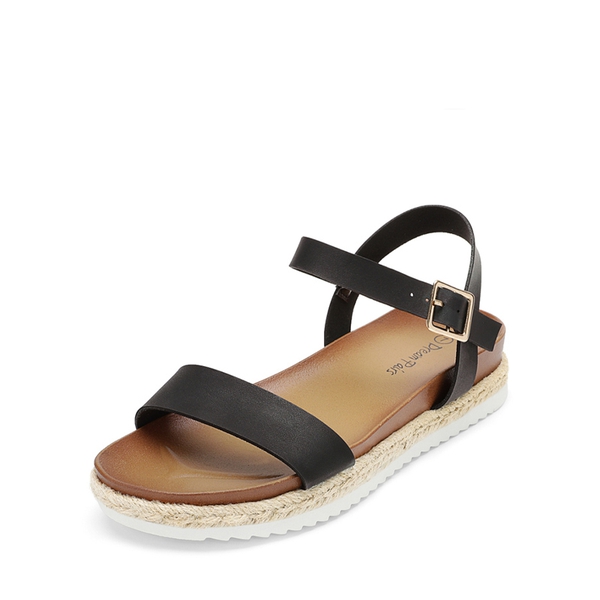 Espadrille Platform Sandals - BLACK PU -  0